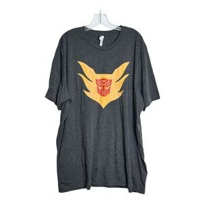 Mens Transformers Hot Rod Autobot Logo Graphic T Shirt 3XL Charcoal Gray